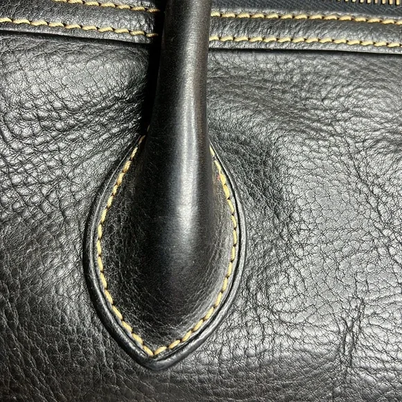 Dooney & Bourke Medium Black Florentine Vacchetta Leather East/West Satchel - Picture 5 of 16